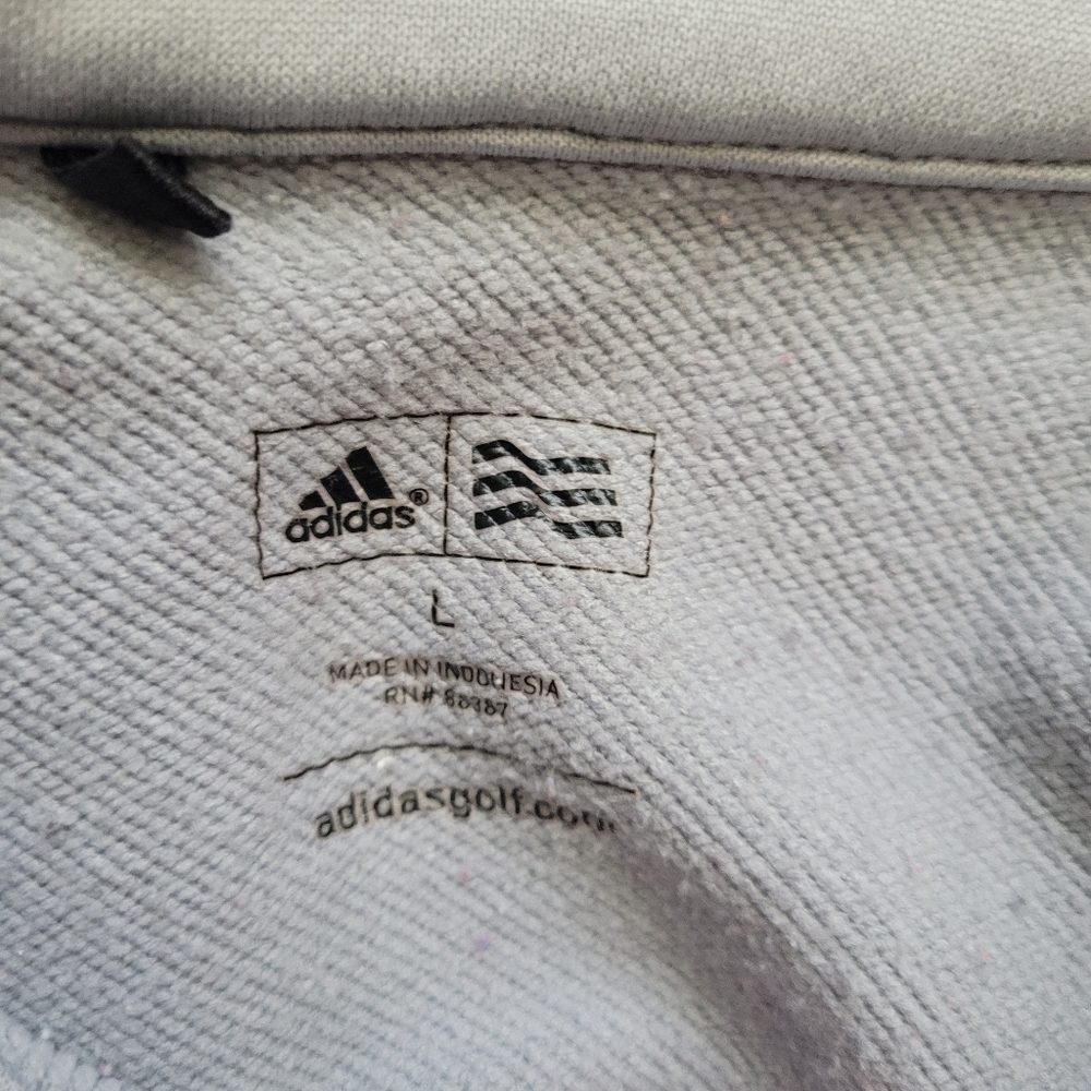 Adidas Gray Quarter-Zip Sweatshirt with Stripes - Picture 3 of 6